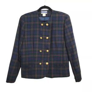 Vintage Pendleton | Wool Plaid Double Breasted Button Down Blazer Jacket